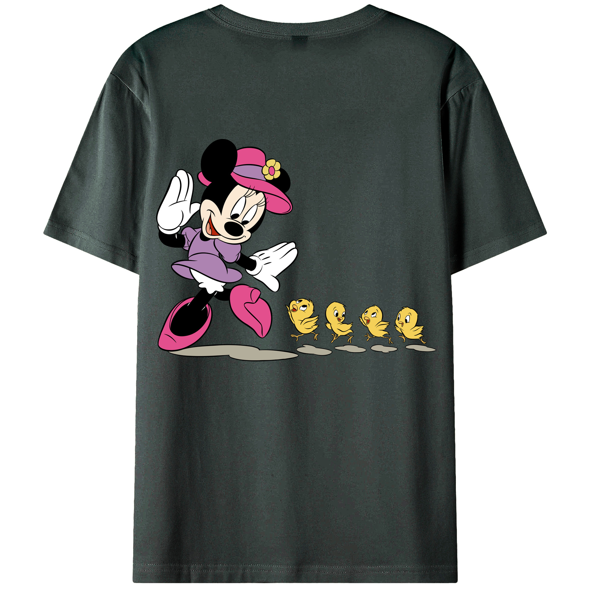 ミッキーマウス Mickey Mouse 綿100％ メンズ半袖Tシャツ（バックプリント） 通気性